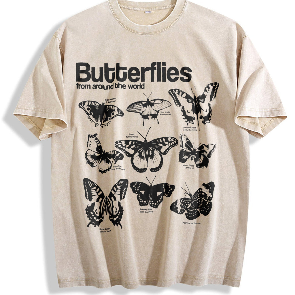 Butterflies Infographic Vintage Washed T-Shirt product image 1