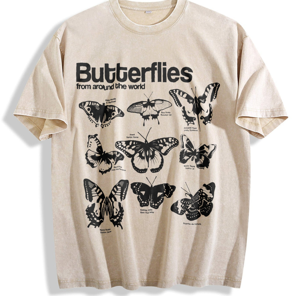 Butterflies Infographic Vintage Washed T-Shirt product image 1