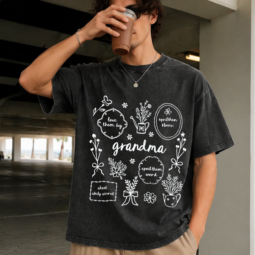 Floral Grandma Vintage Washed T-Shirt product image 2
