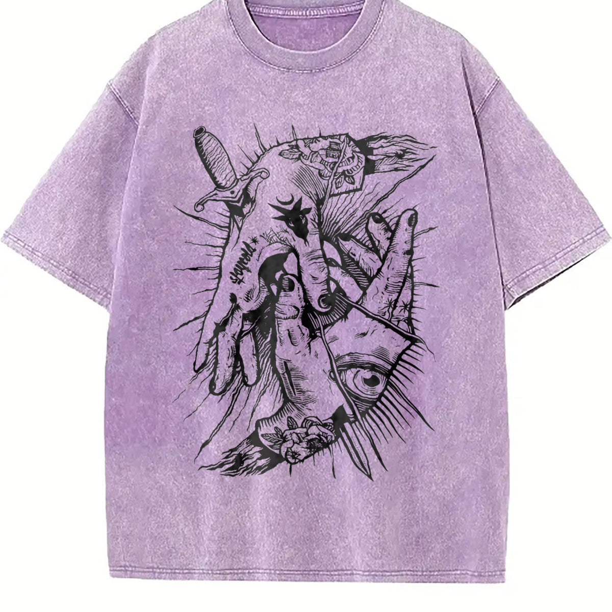 Occult Hands Eye Vintage Washed T-Shirt product image 6