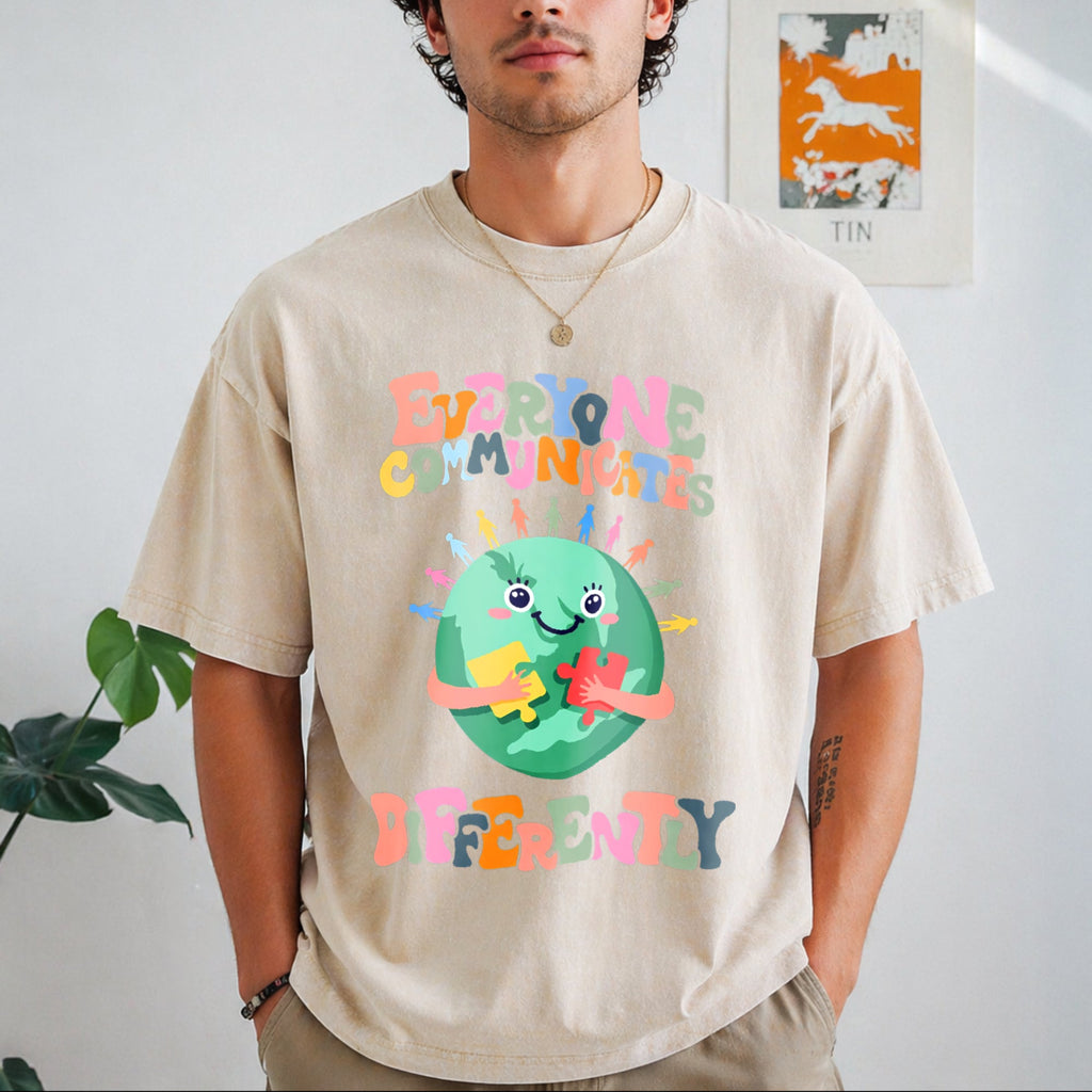 Everyone Communicates Differently Vintage Washed T-Shirt product image 8