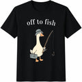 Funny Fishing Goose Cotton T-Shirt product image 1