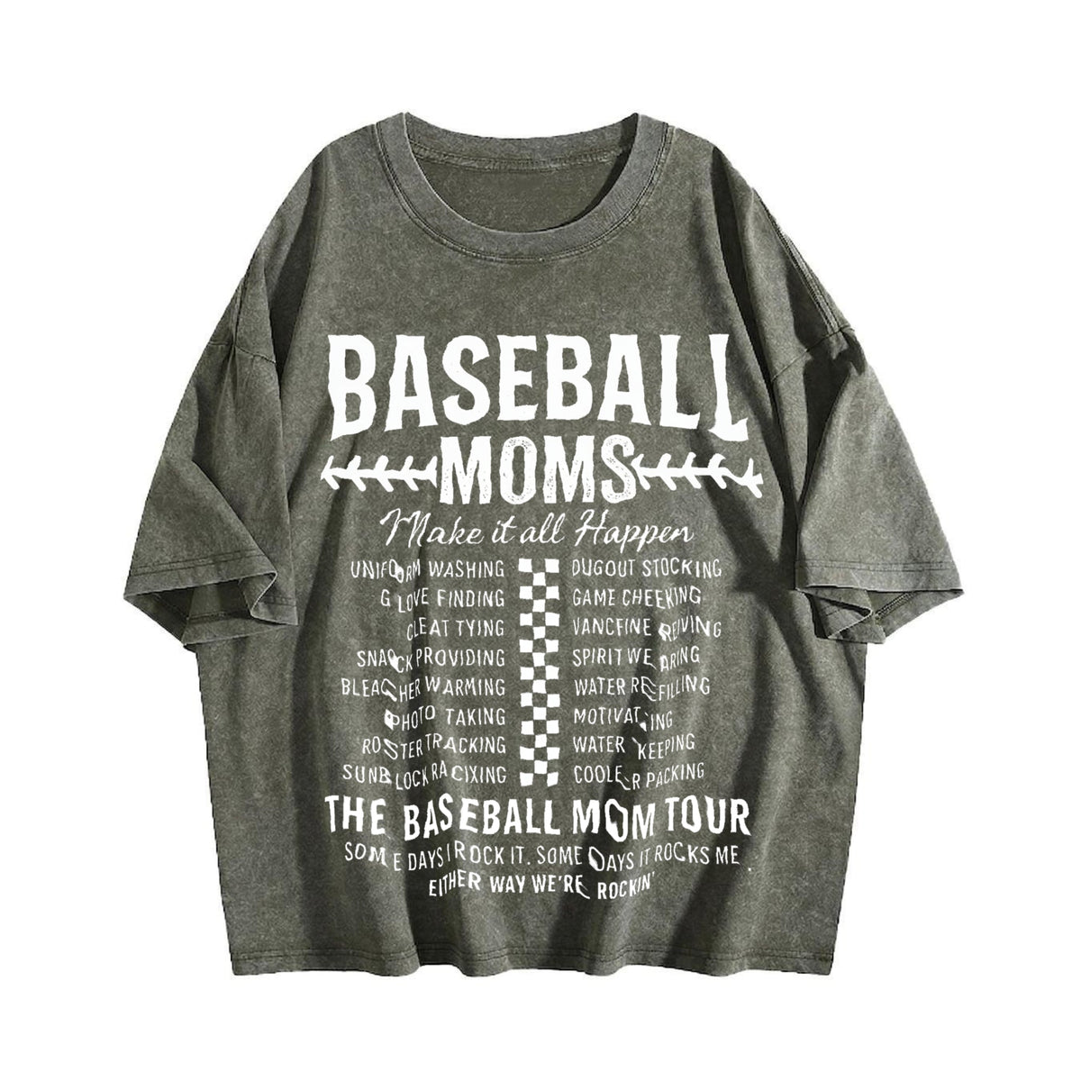 Funny Baseball Mom Vintage Washed T-Shirt product image 4
