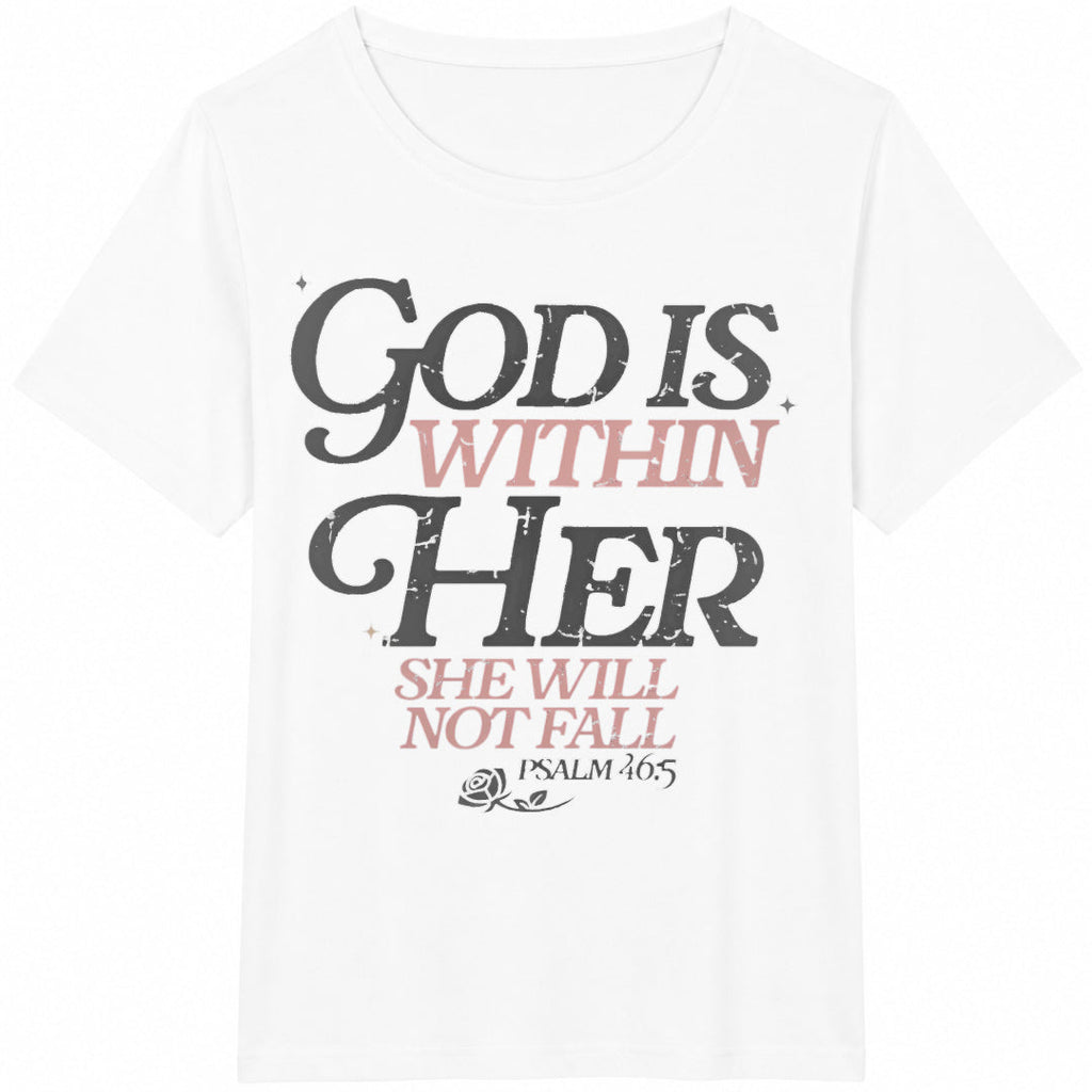 God Is Within Her Christian Cotton T-Shirt product image 2