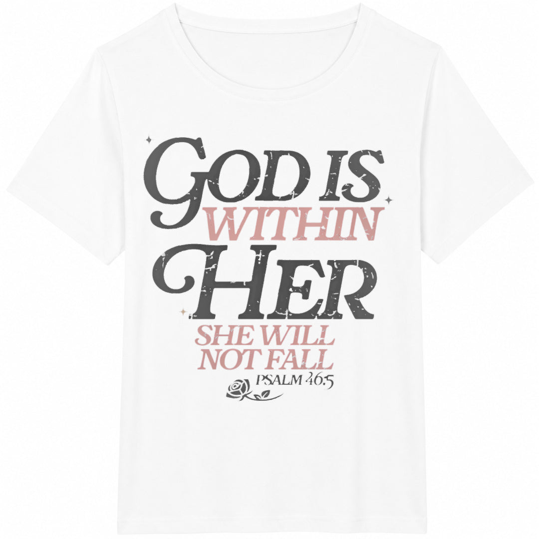 God Is Within Her Christian Cotton T-Shirt product image 2