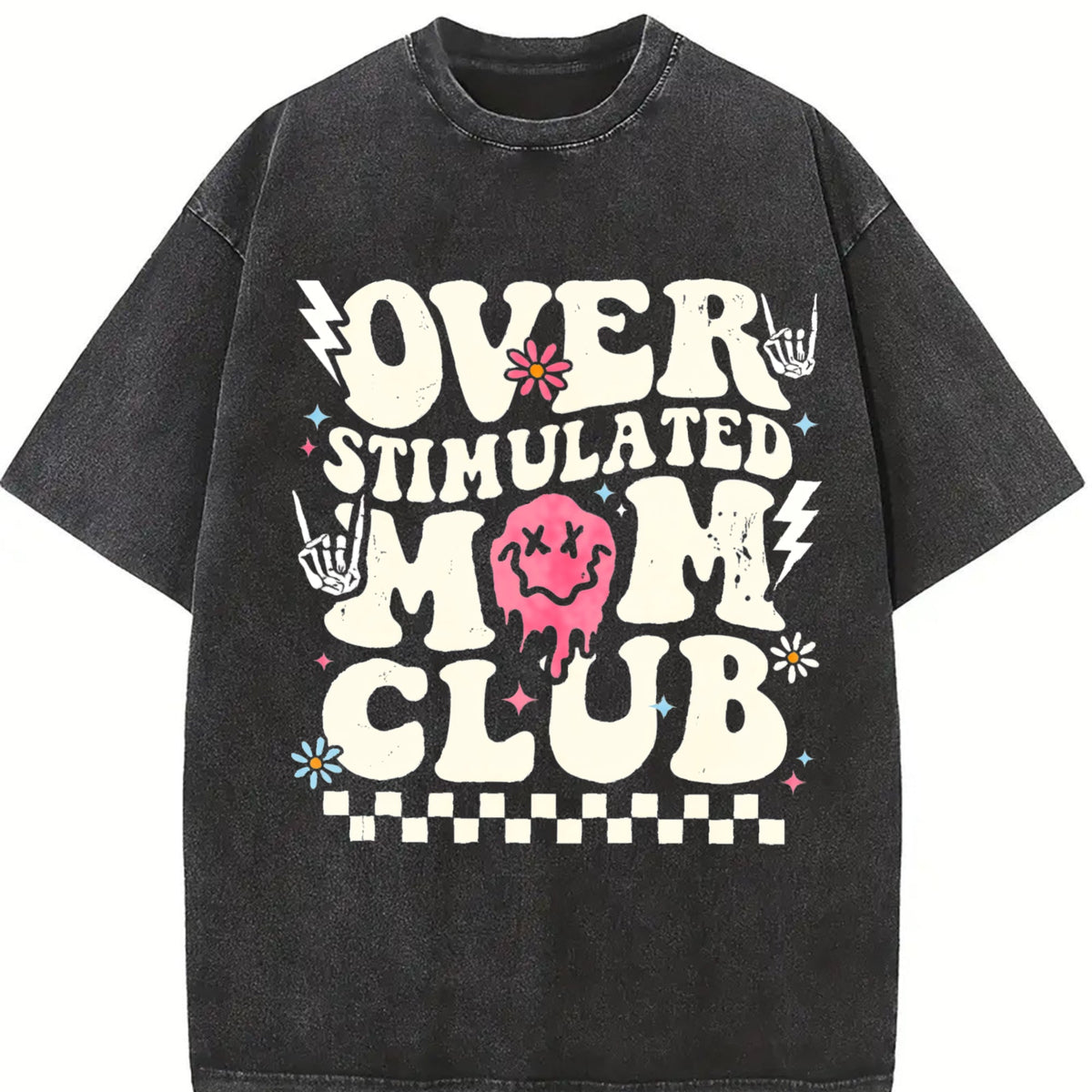 Overstimulated Mom Club Vintage Washed T-Shirt product image 2