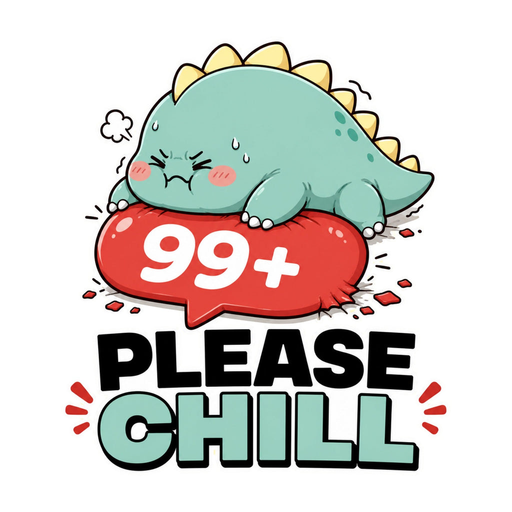 99 Plus Please Chill - Cute Dinosaur Notification Overload product image 3