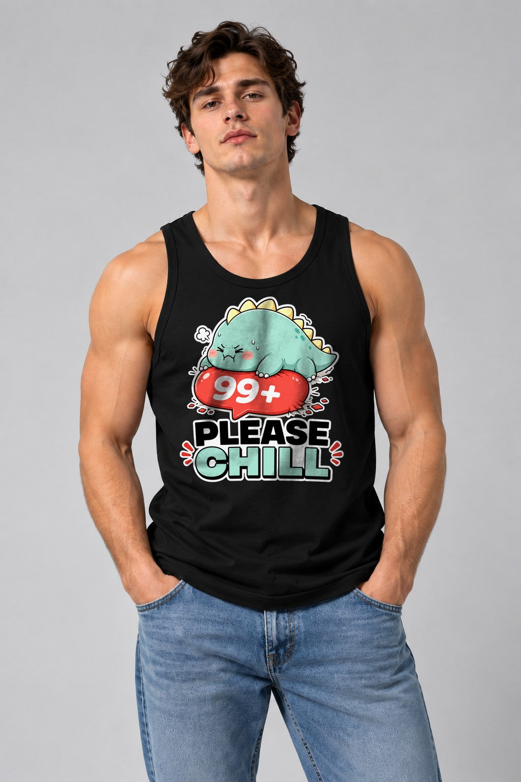 99 Plus Please Chill - Cute Dinosaur Notification Overload product image 2