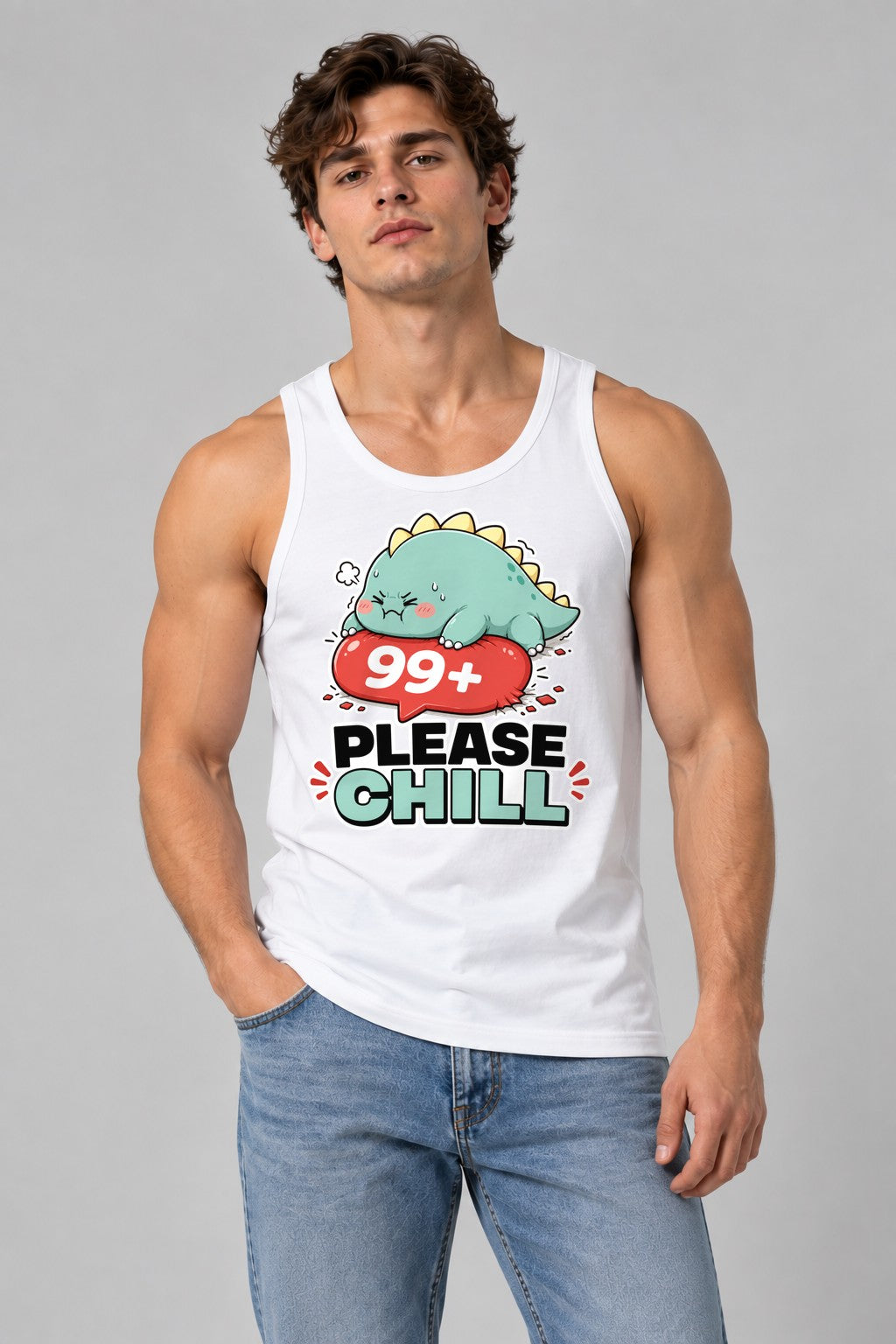 99 Plus Please Chill - Cute Dinosaur Notification Overload product image 1