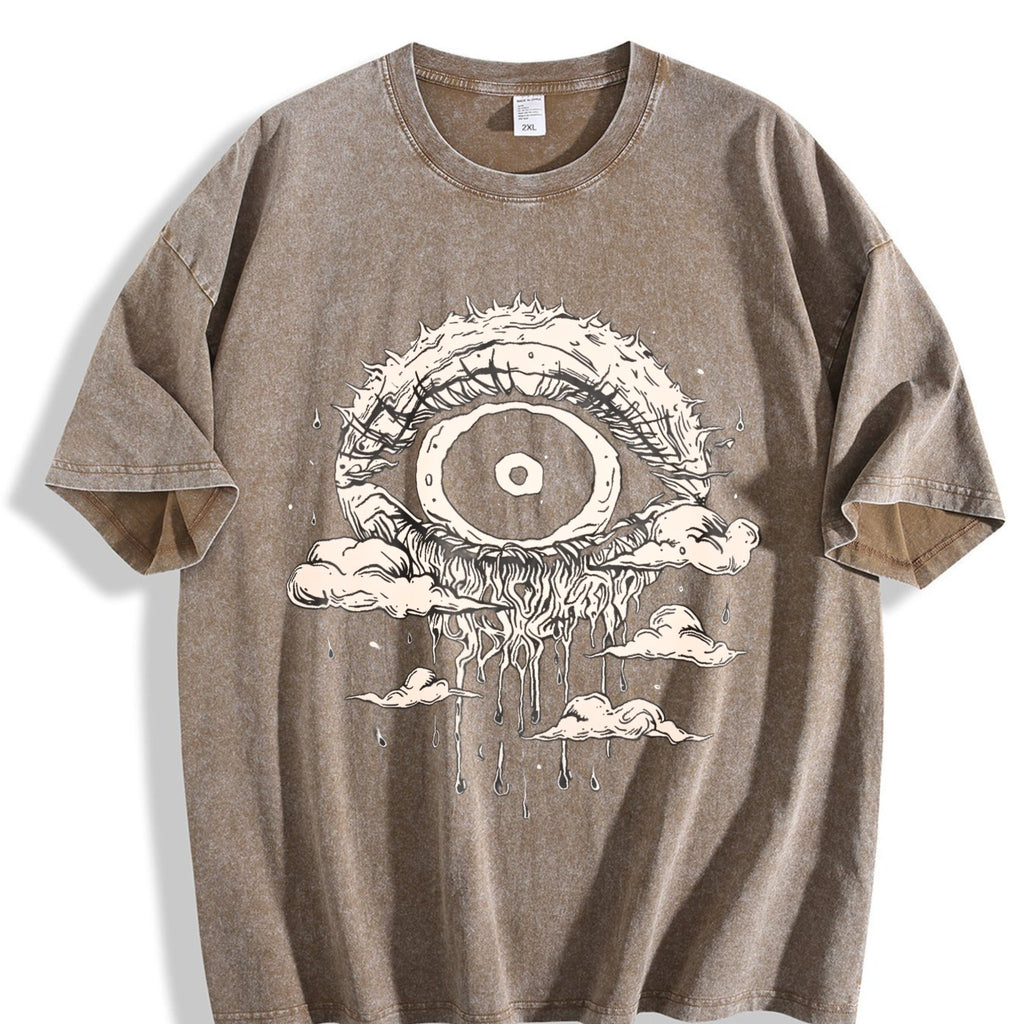 Gothic Evil Eye Dripping Cloud Vintage Washed T-Shirt product image 3