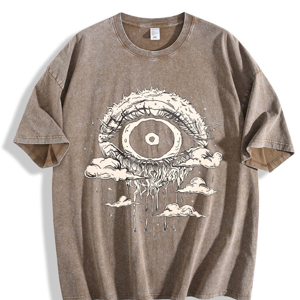Gothic Evil Eye Dripping Cloud Vintage Washed T-Shirt product image 3