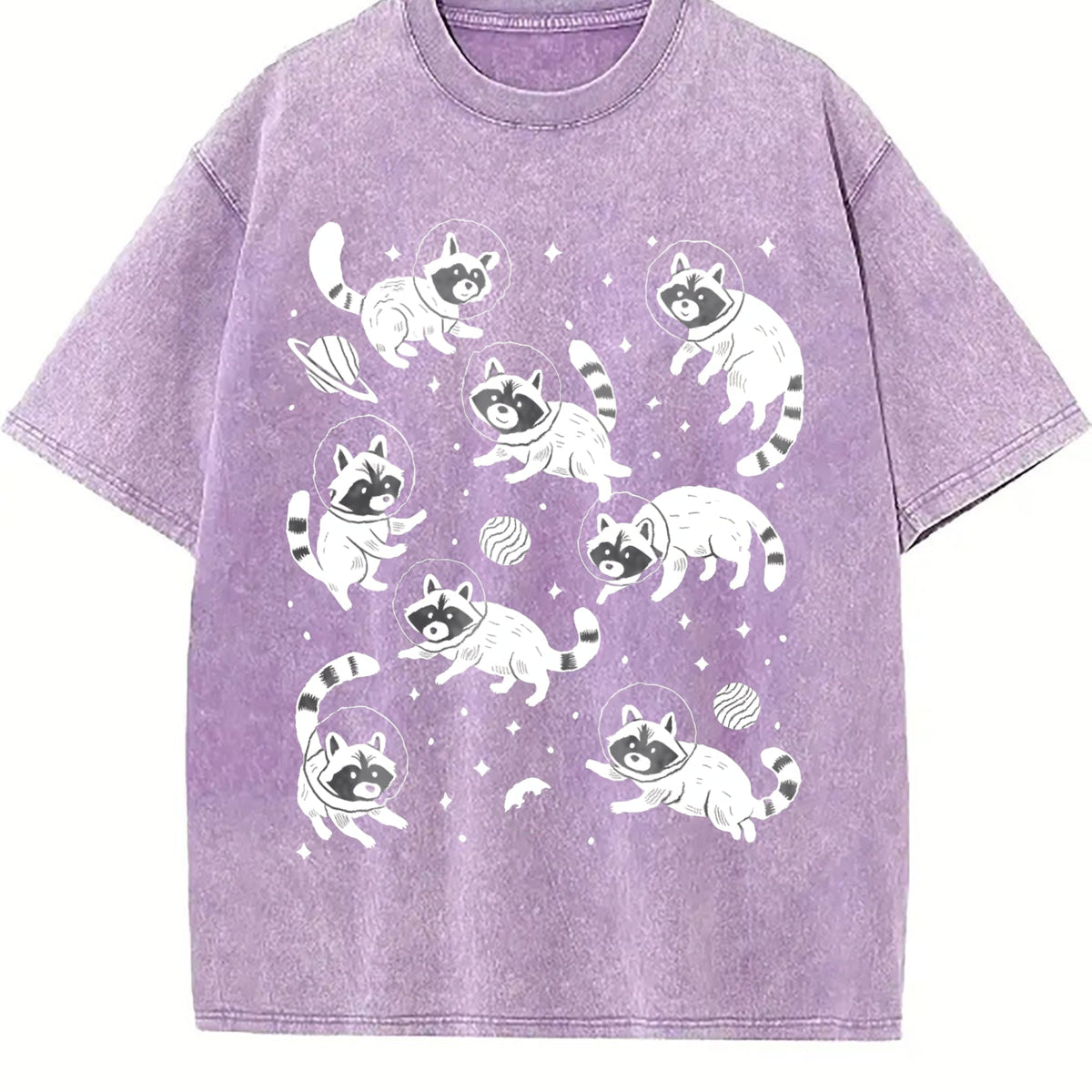 Raccoon In Space 90s Vintage Washed T-Shirt product image 6