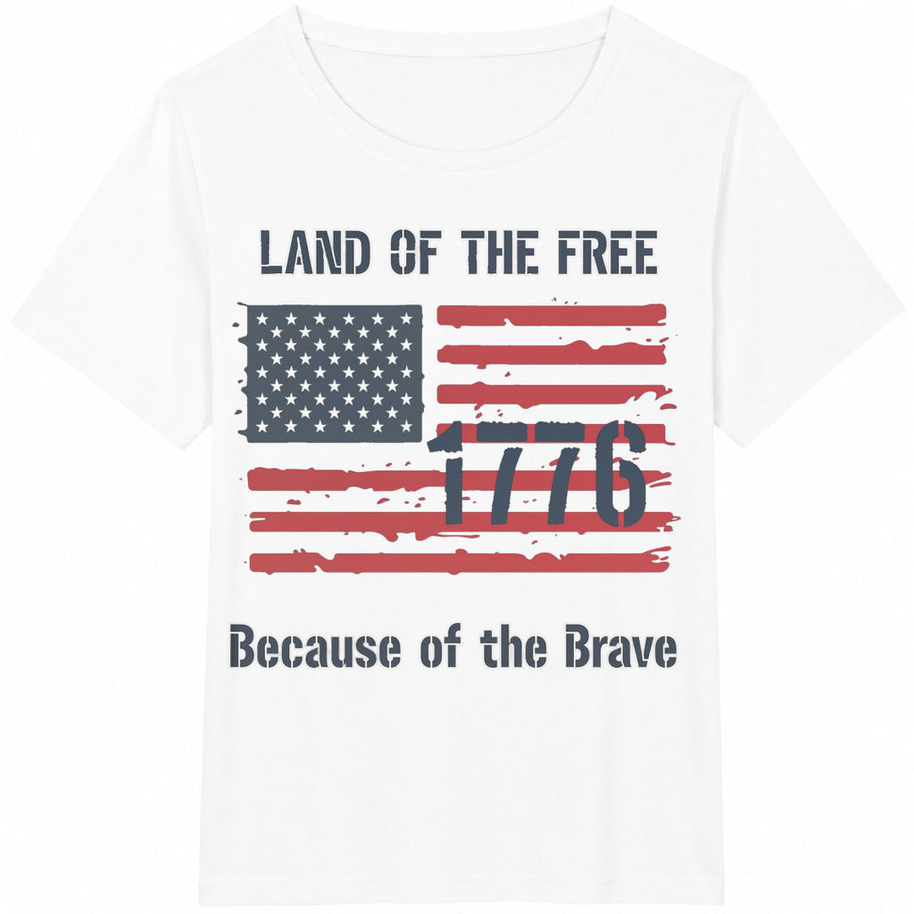 1776 Land Of The Free Because Of Brave Cotton T-Shirt product image 2