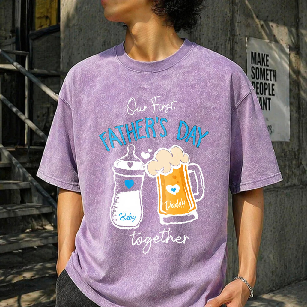 1st Fathers Day Vintage Washed T-Shirt product image 6
