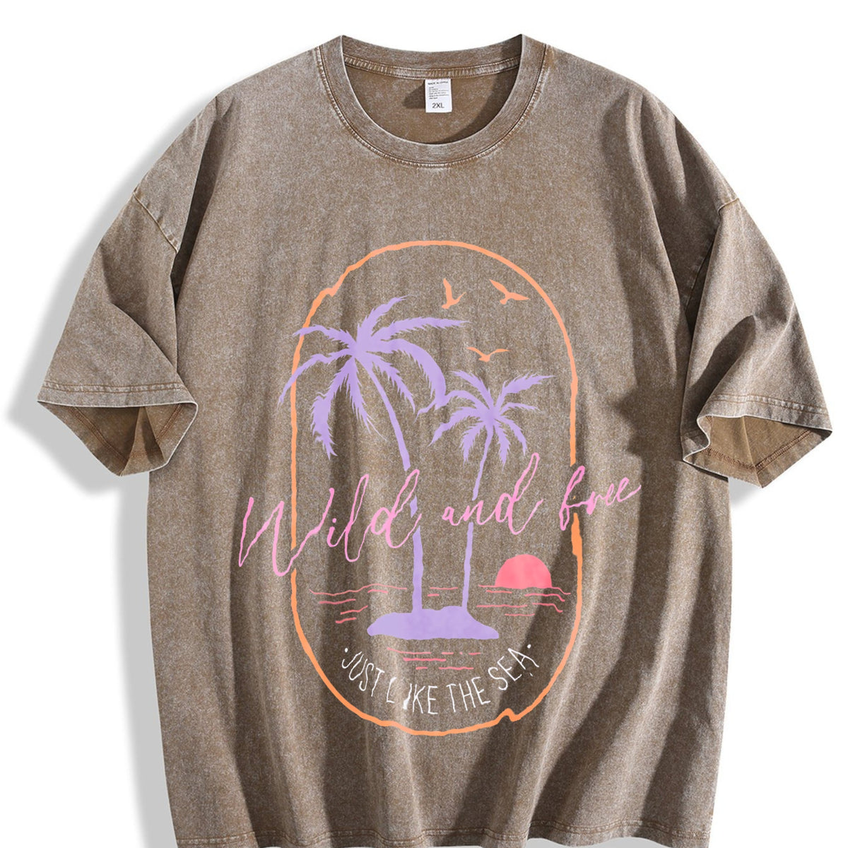 Surf Tropical Beach Sunset Palm Tree And Vintage Washed product image 3