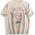 Sun-faded With Ornate White Wings And Red Rose Vintage product image 1