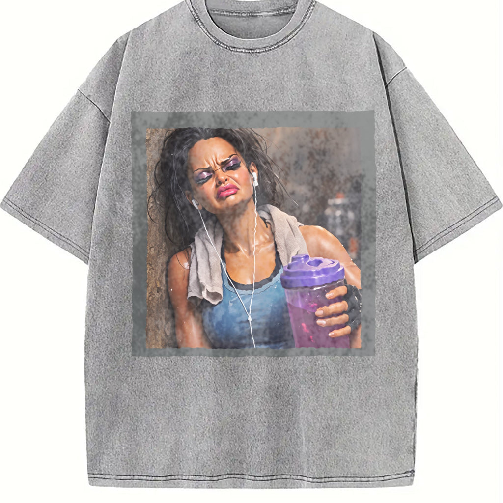 Grumpy Doll with a Gym Shaker Vintage Washed T-Shirt product image 5