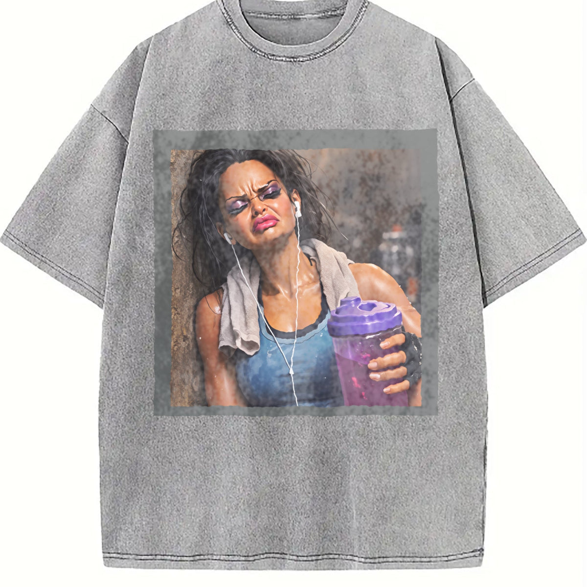 Grumpy Doll with a Gym Shaker Vintage Washed T-Shirt product image 5