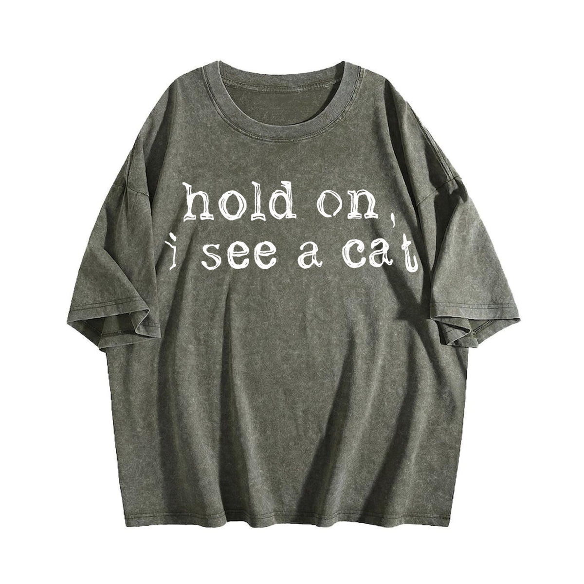 Hold On I See A Cat Vintage Washed T-Shirt product image 4