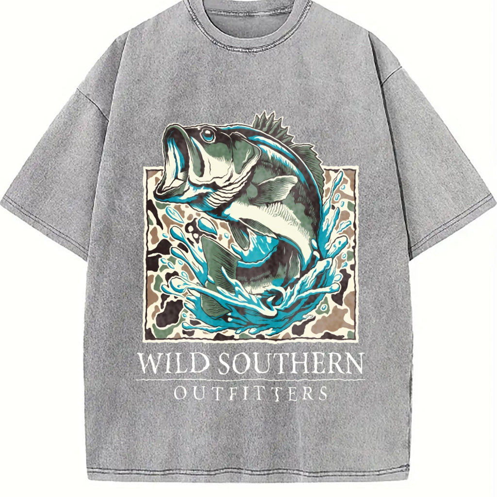 Fishing Bass Vintage Washed T-Shirt product image 5