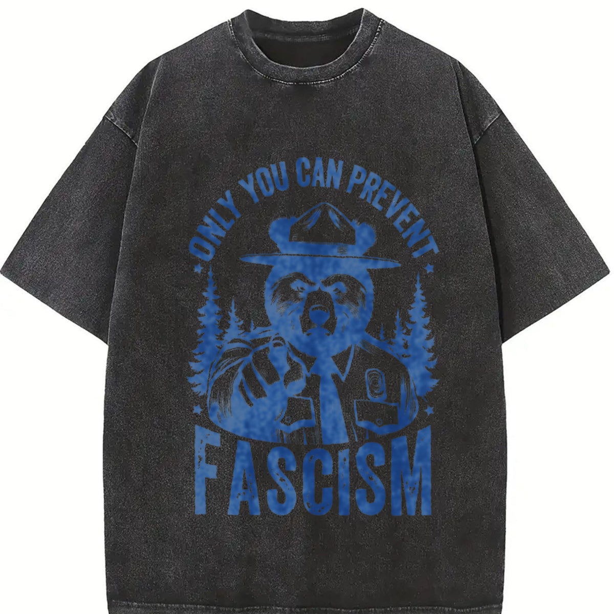 Only You Can Prevent Fascism Raccoon Vintage Washed T-Shirt product image 2