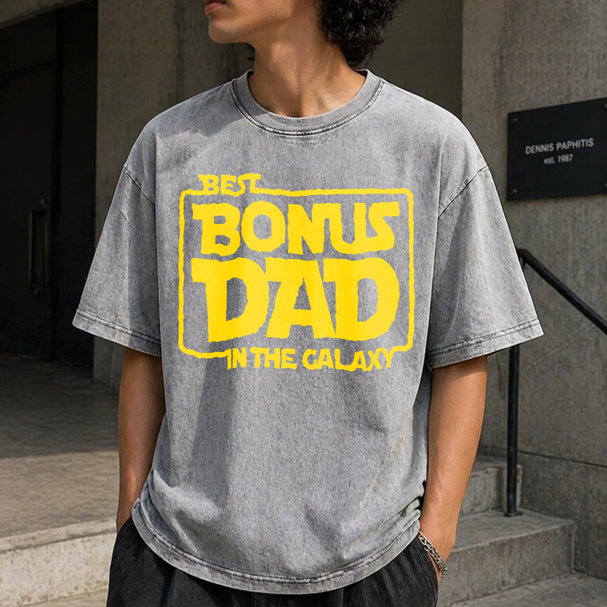 Best Bonus Dad In The Galaxy Vintage Washed T-Shirt product image 5