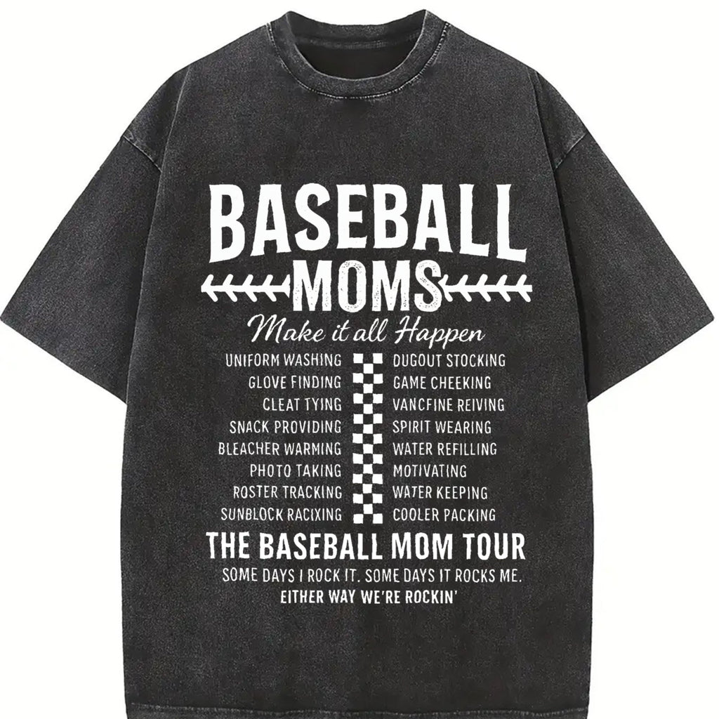Funny Baseball Mom Vintage Washed T-Shirt product image 2