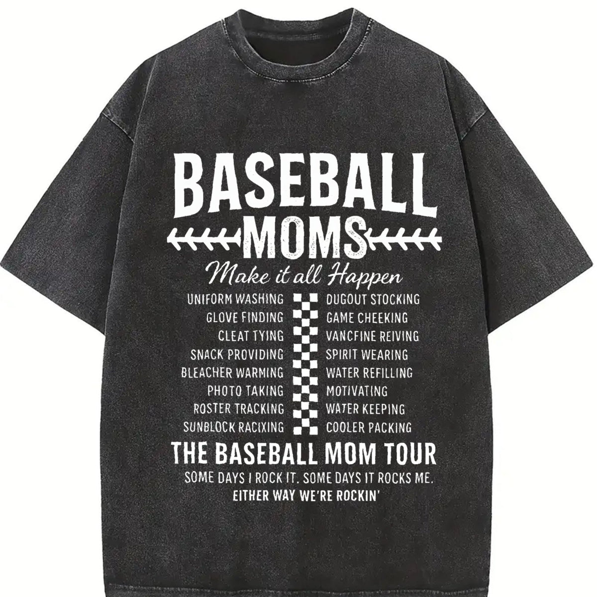 Funny Baseball Mom Vintage Washed T-Shirt product image 2