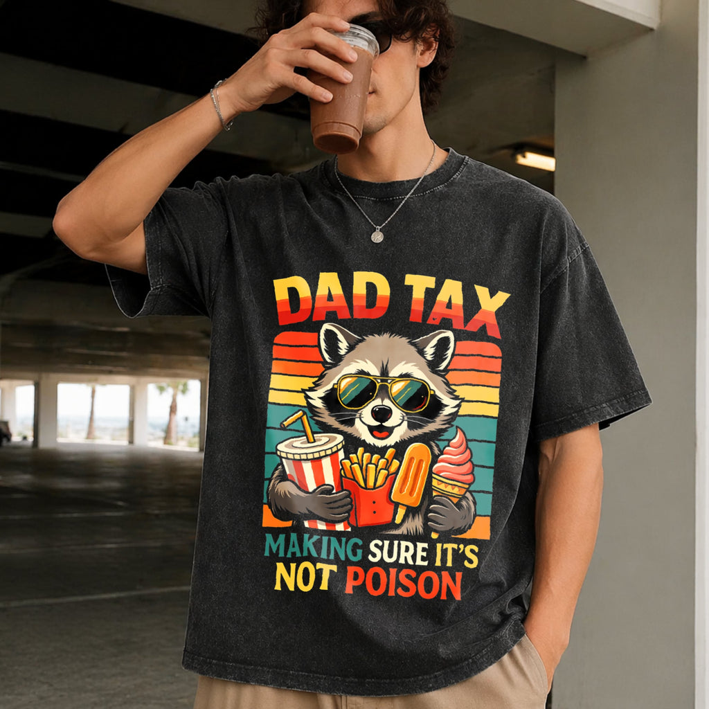 Dad Tax Raccoon Vintage Washed T-Shirt product image 2
