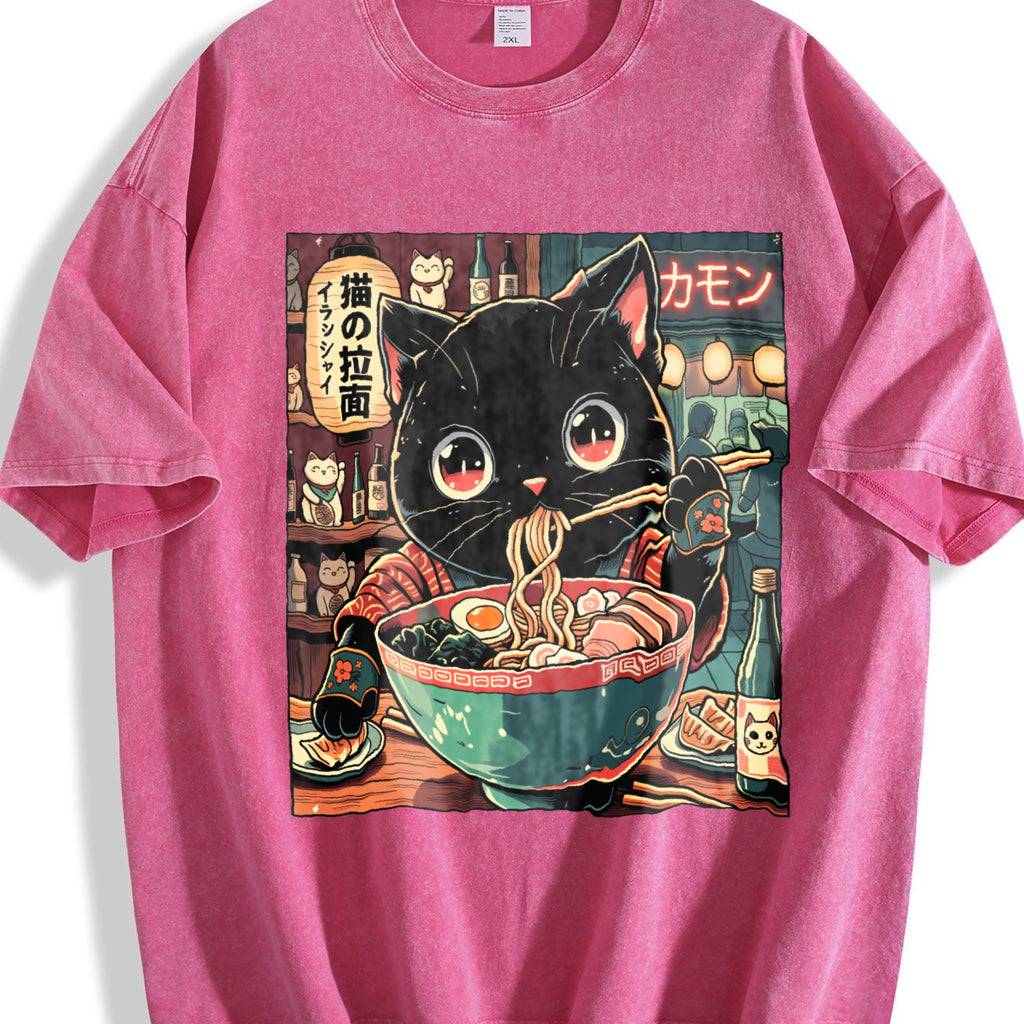 Explorer And Grunge Vibe: Neko Ramen Cat Eating Noodles product image 7