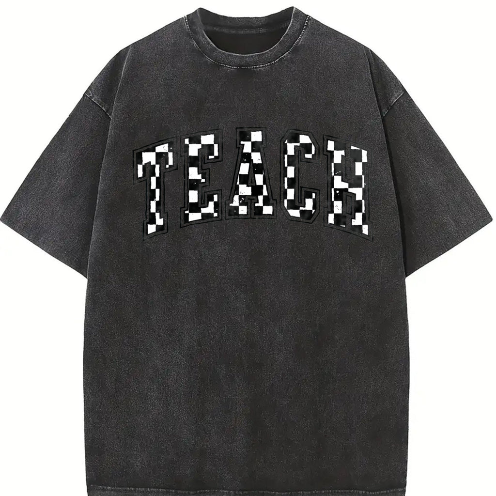 Checkered Teacher Vintage Washed T-Shirt product image 2