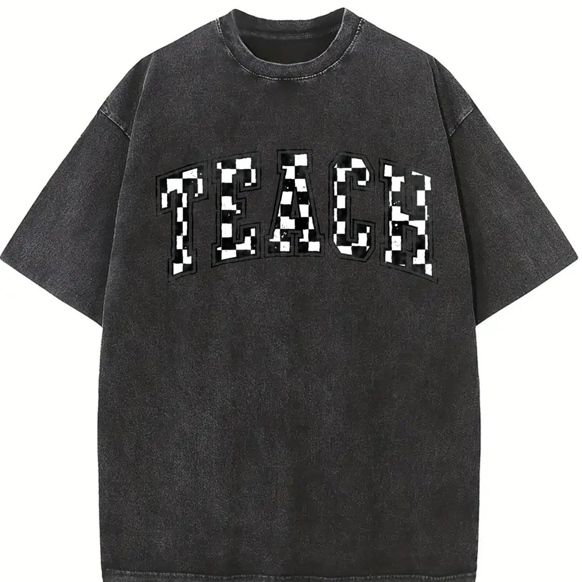 Checkered Teacher Vintage Washed T-Shirt product image 2