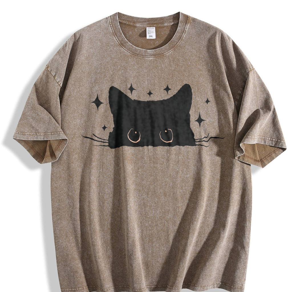 Cat Vintage Washed T-Shirt product image 3