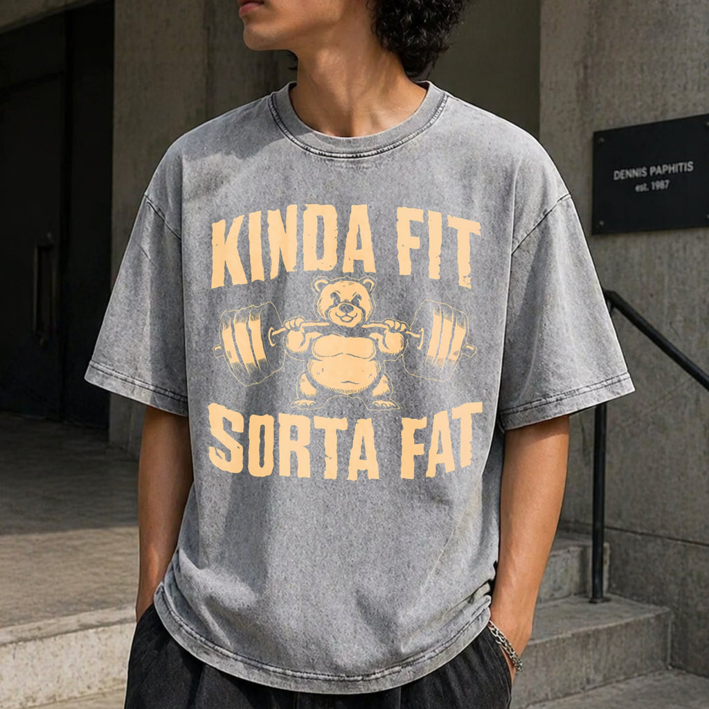 Funny Weightlifting Bear - Gym Vintage Washed T-Shirt product image 12
