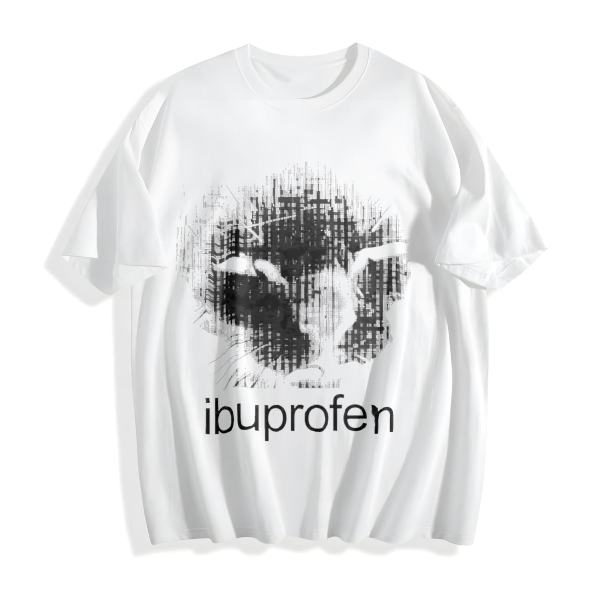 100 Ibuprofen Cat Meme Cotton T-Shirt product image 2