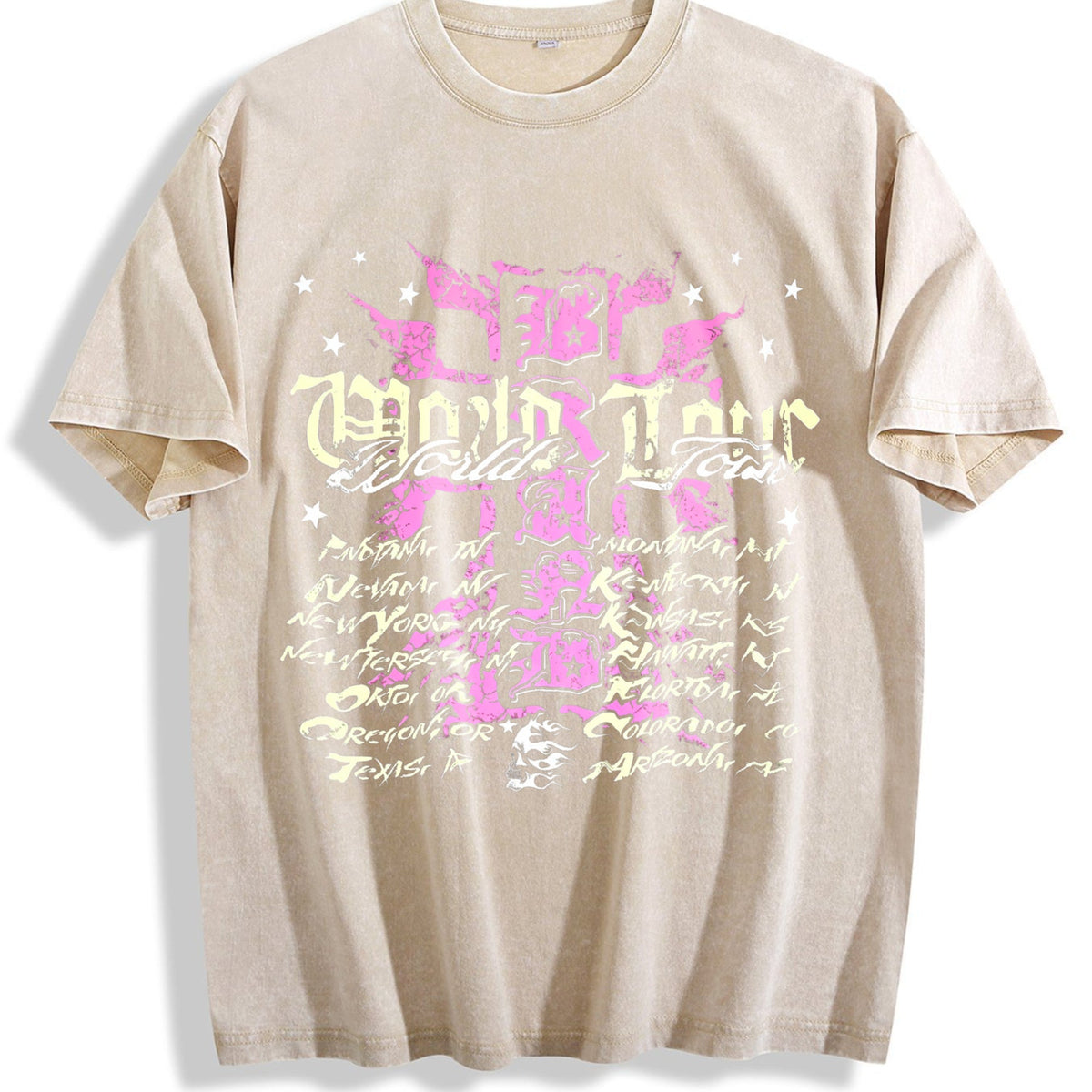 Easelby World Tour Black Grunge Vintage Washed T-Shirt product image 1