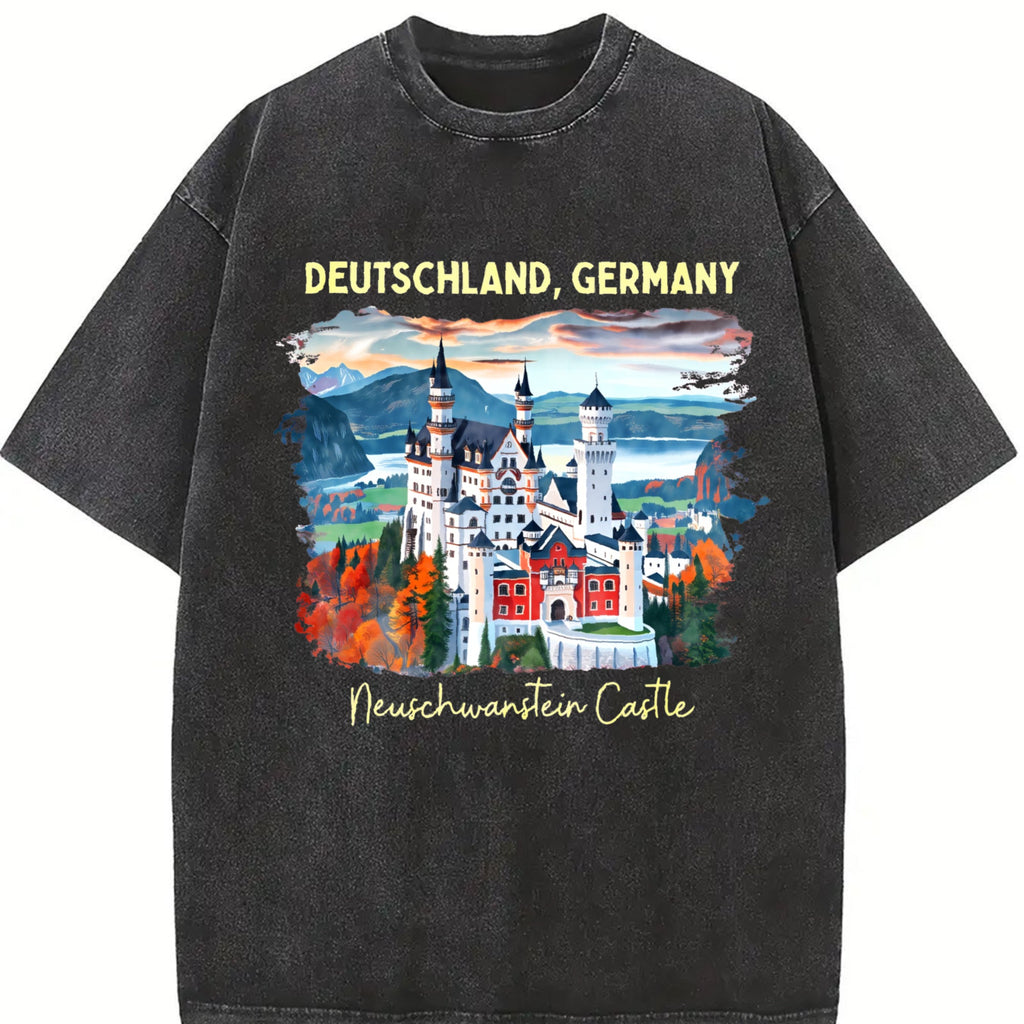 Germany Neuschwanstein Castle Vintage Washed T-Shirt product image 2