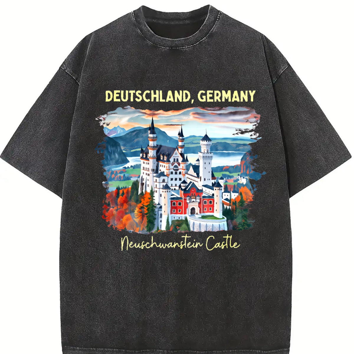 Germany Neuschwanstein Castle Vintage Washed T-Shirt product image 2