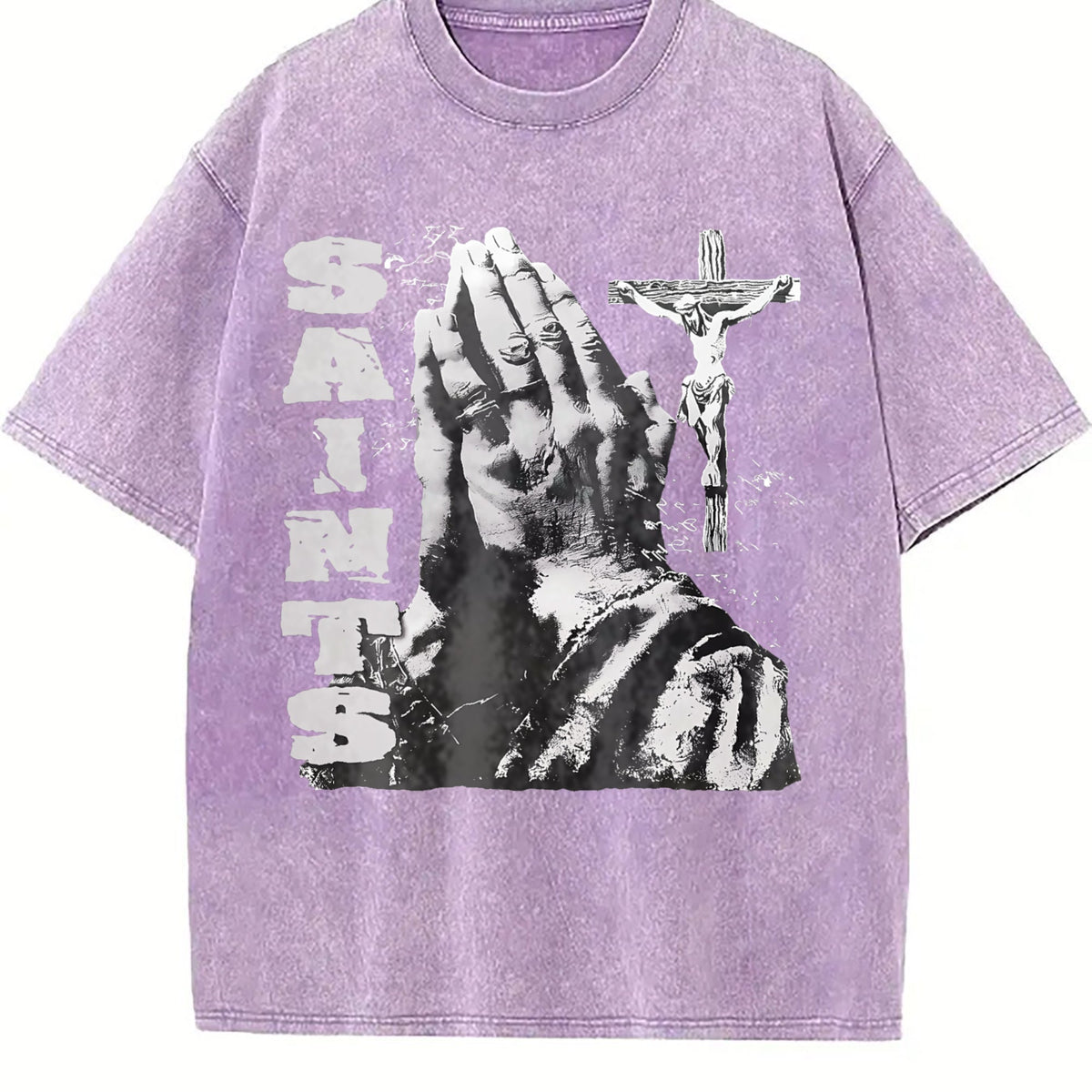 Saints Praying Hands Vintage Washed T-Shirt product image 6