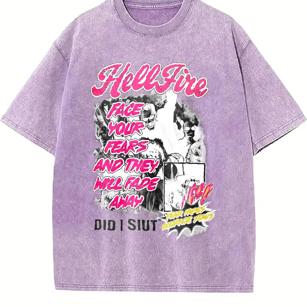 Horror Movie White Comic Vintage Washed T-Shirt product image 6