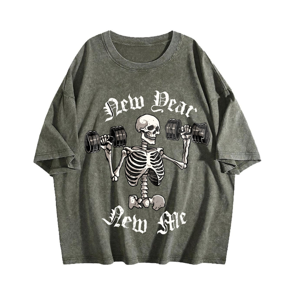 Skull Dumbbell Vintage Washed T-Shirt product image 4