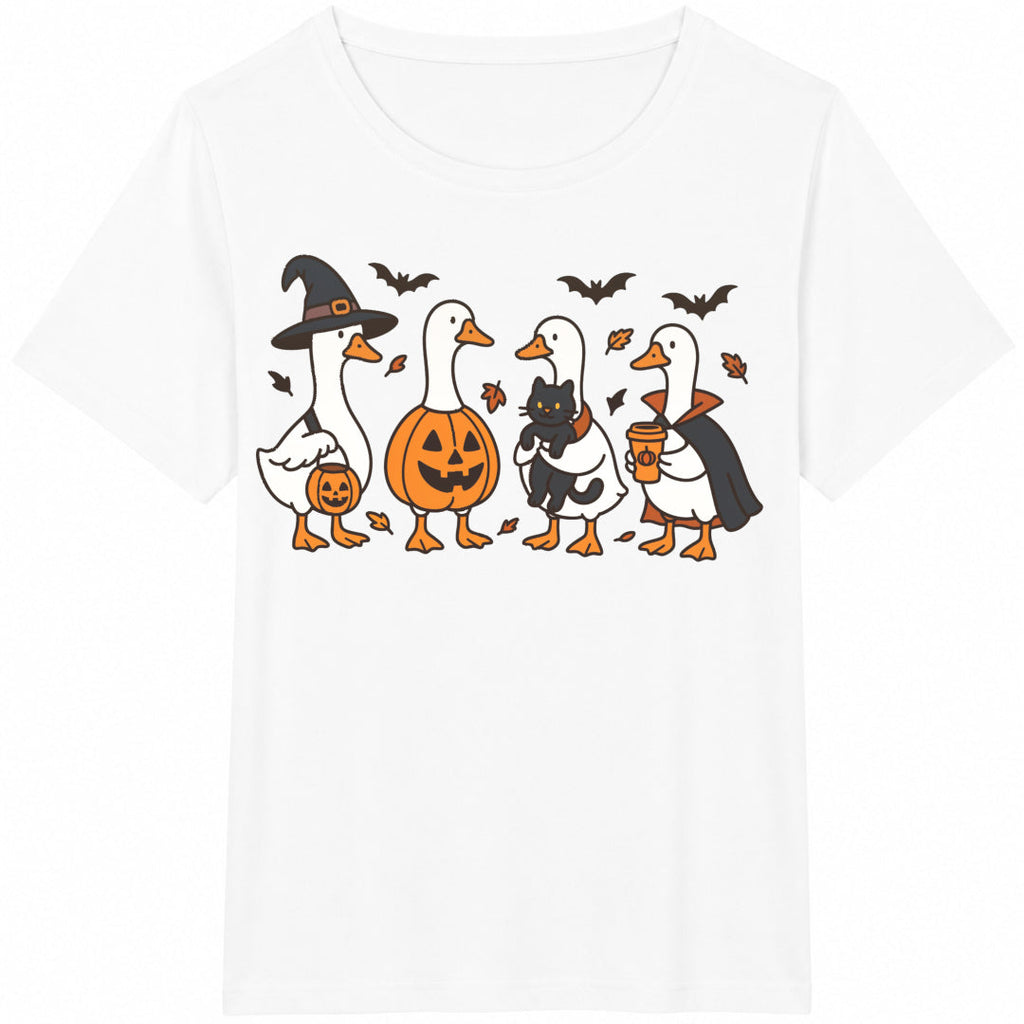 Halloween Goose Ghost Silly Fall Spooky Cotton T-Shirt product image 2