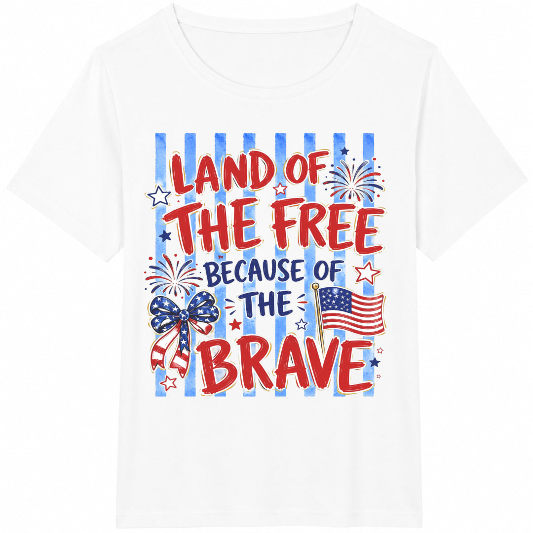 Land Of The Free Because Of Brave Cotton T-Shirt product image 2