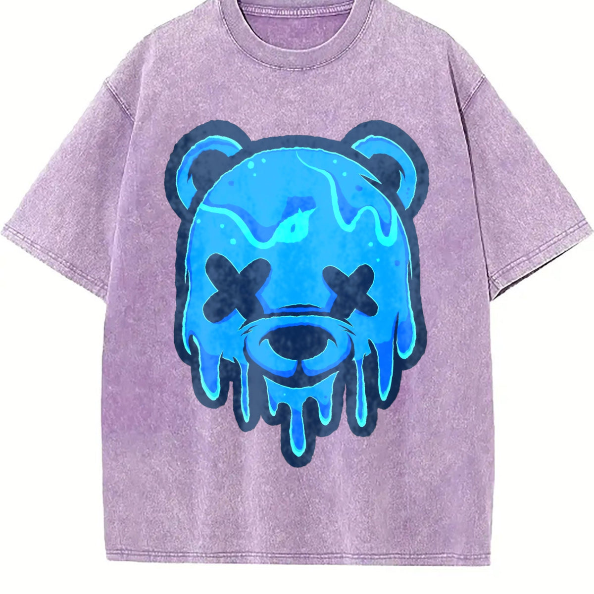 Drippy Blue Bear Two Piece Set Vintage Washed T-Shirt product image 6