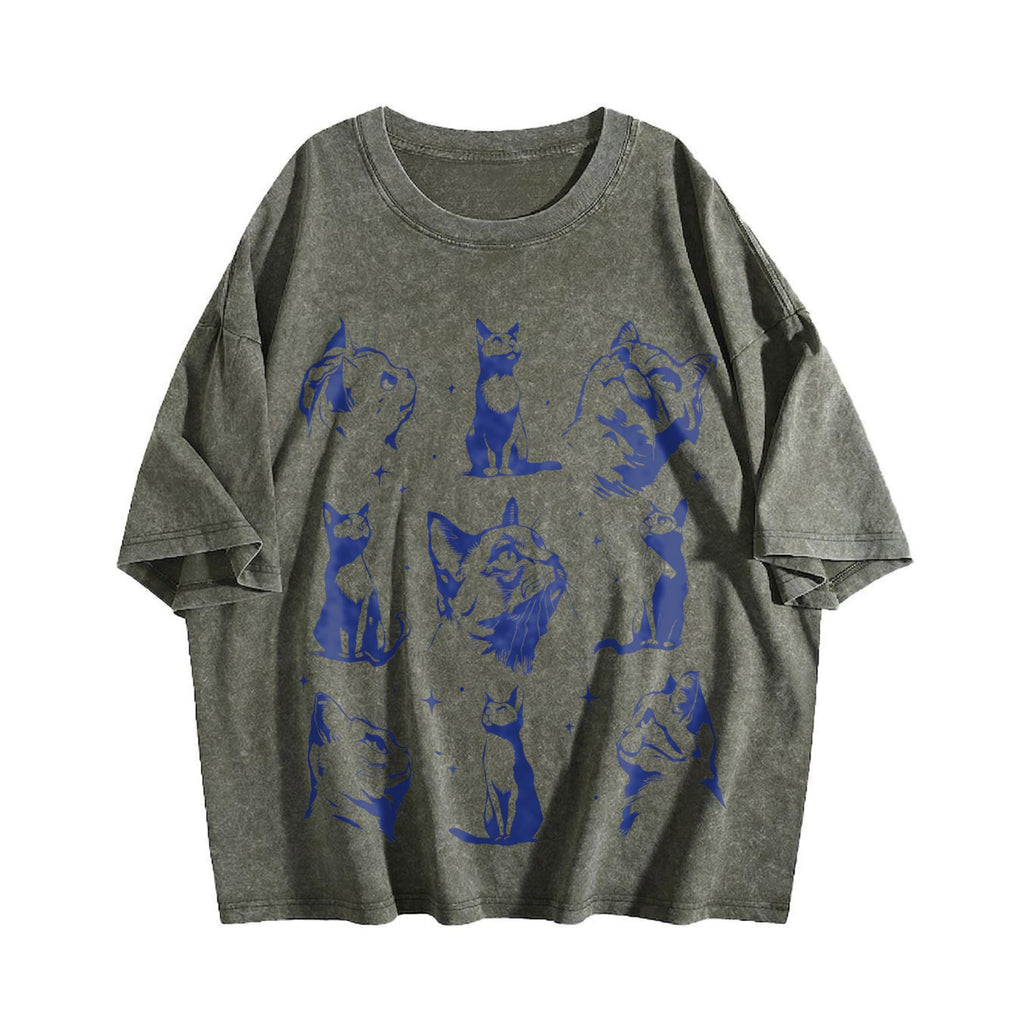 Cats Tattoo 90s Vintage Washed T-Shirt product image 4