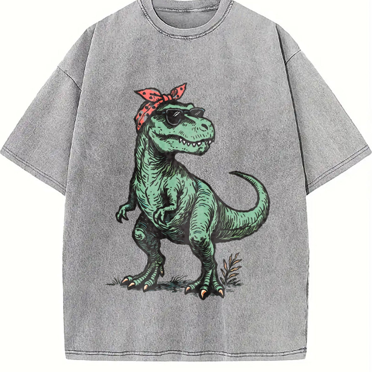T-rex Bandana Sunglasses Vintage Washed T-Shirt product image 5