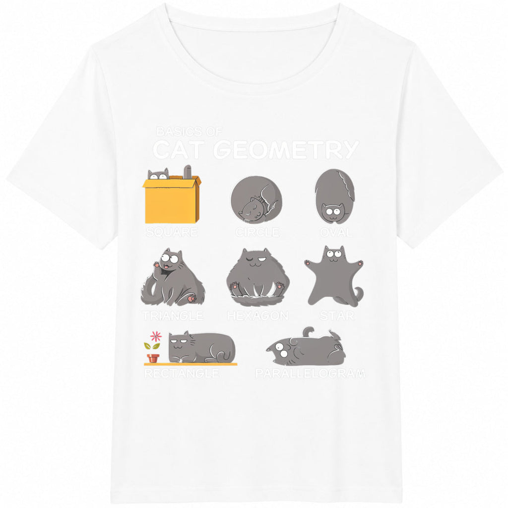 Cat Geometry Math Funny For Dad Cotton T-Shirt product image 2