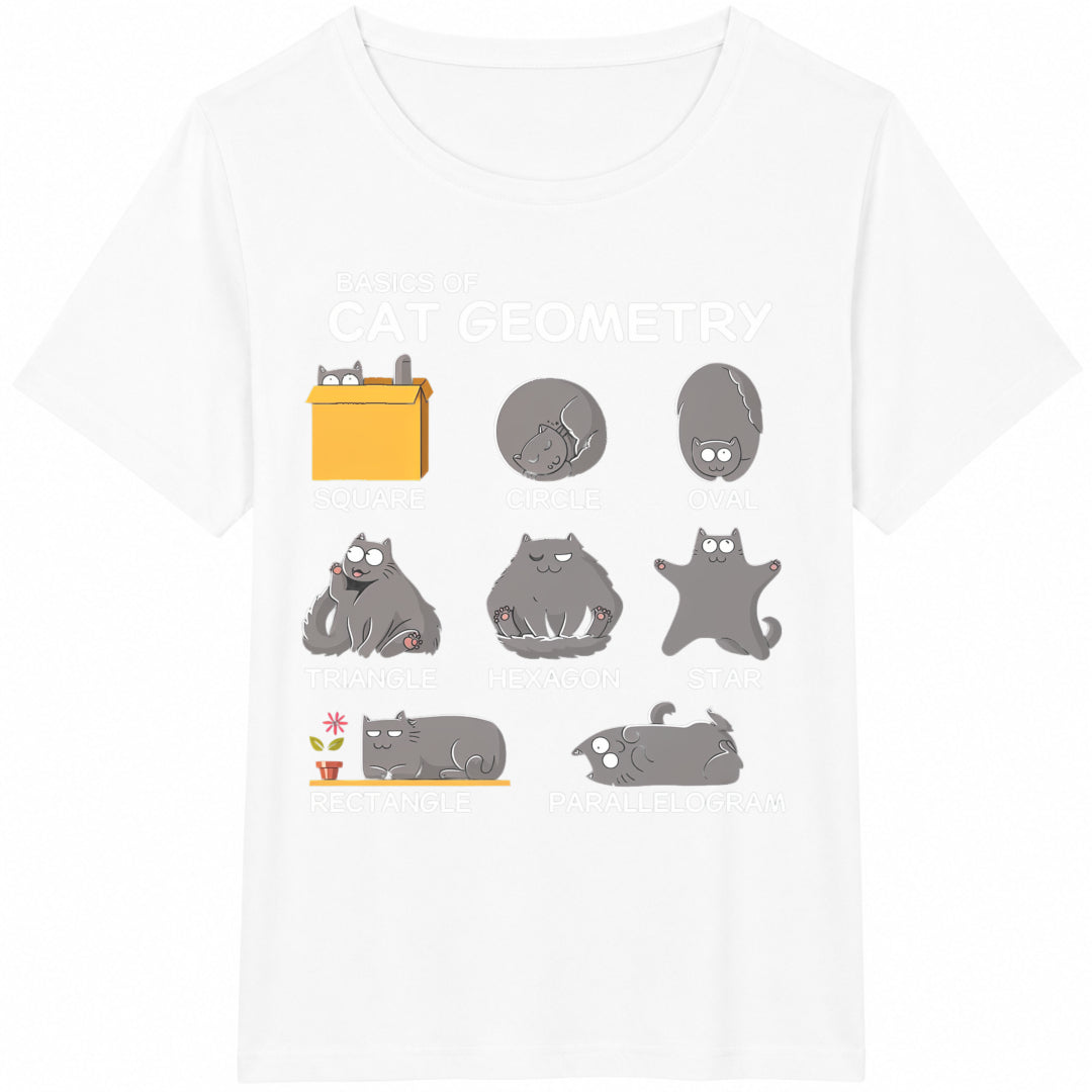 Cat Geometry Math Funny For Dad Cotton T-Shirt product image 2