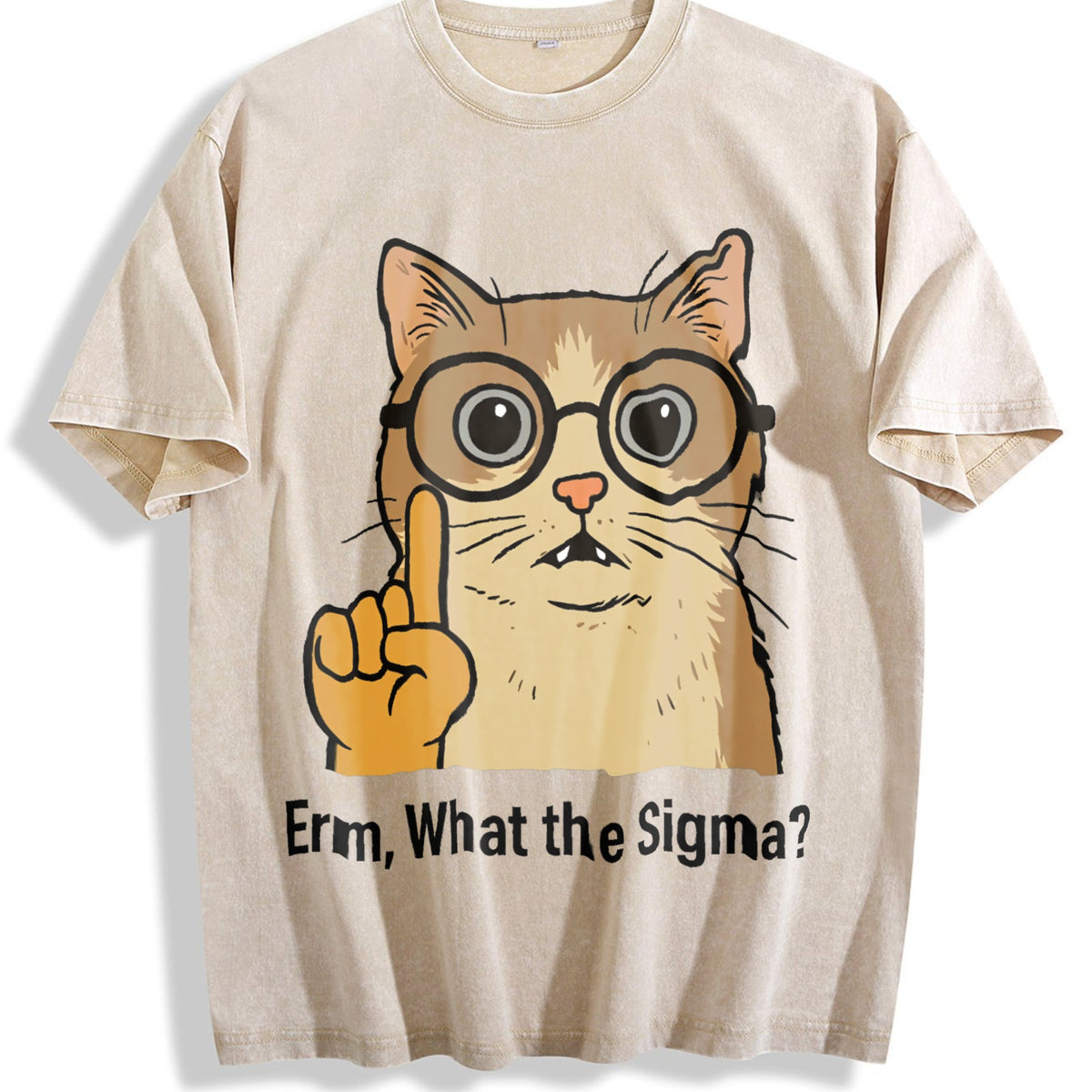 Sigma Cat Meme Vintage Washed T-Shirt product image 1