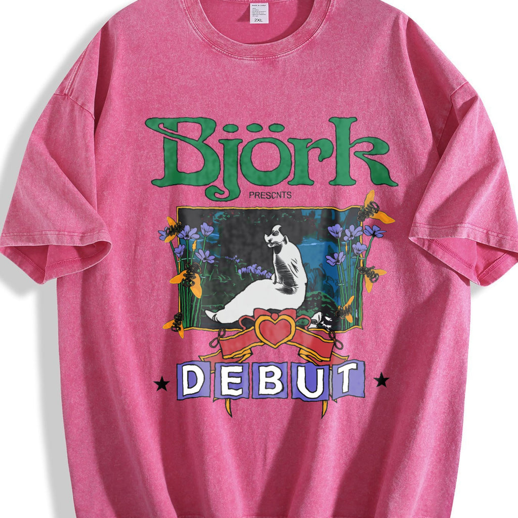 Y2K Bjork Debut Vintage Washed T-Shirt product image 7